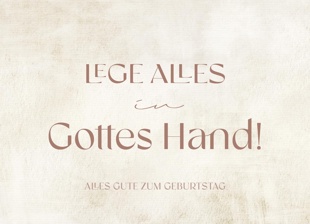 Postkarte Leg Alles in Gottes Hand