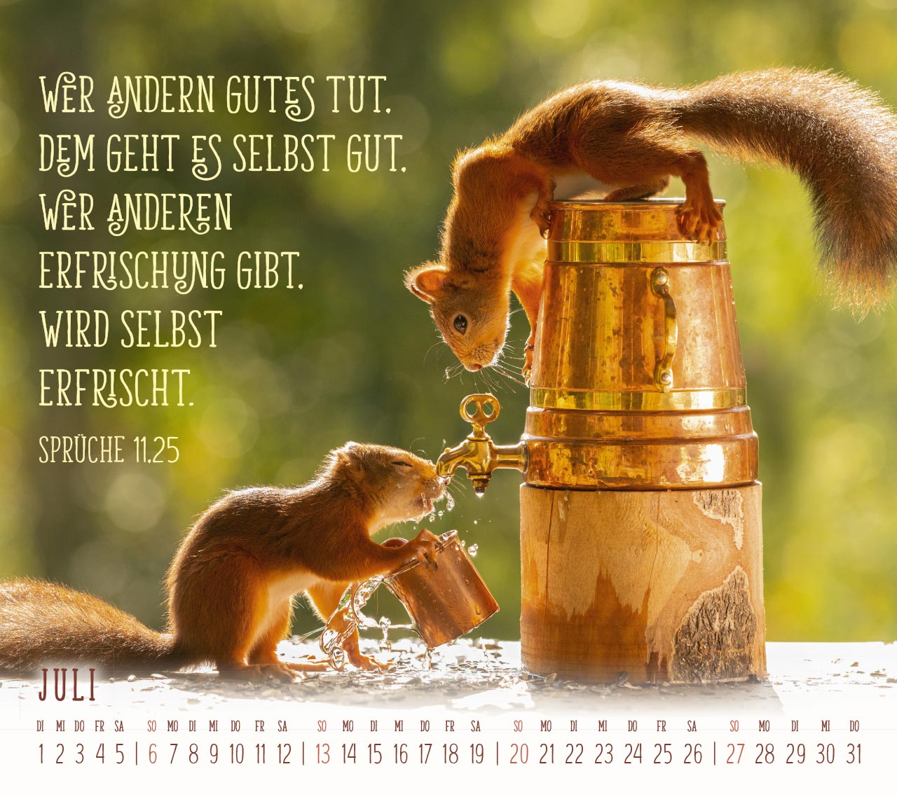 Du sorgst für mich - Eichhörnchen Kalender