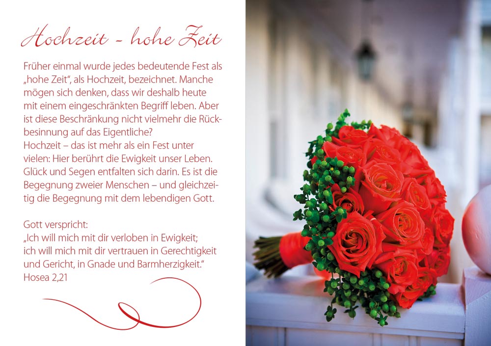 Grußheft – Hochzeit