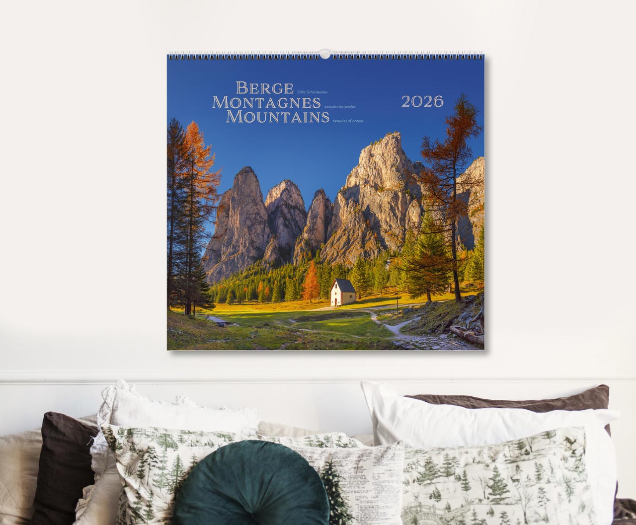 Berge-Montagnes-Mountains 2026 - Wandkalender