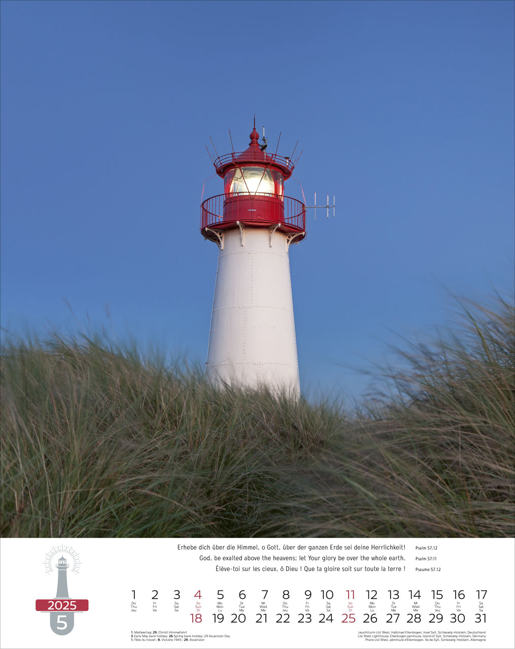 Leuchttürme - Lighthouses - Phares 2025 - Super Wandkalender