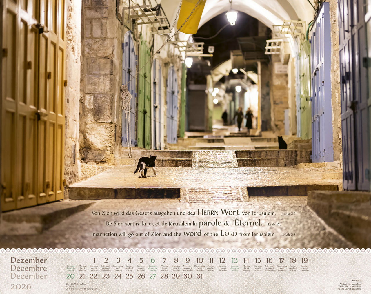 Israel Shalom 2026 - Wandkalender Israel Shalom 2026 - Wandkalender