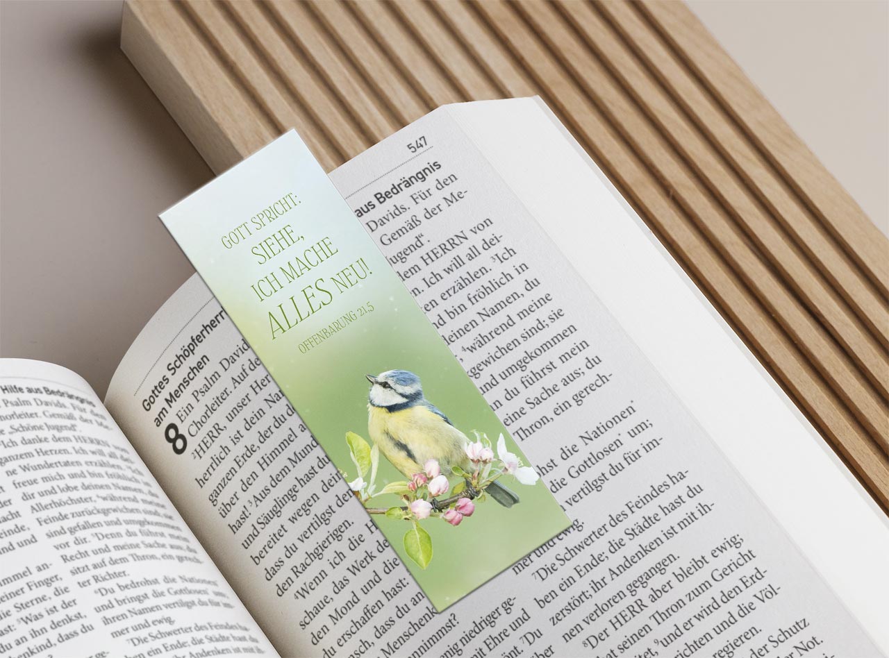 Lesezeichen Jahreslosung Vogel