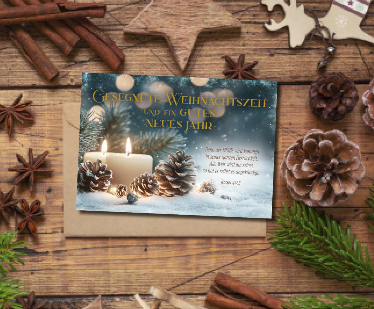 Faltkarte Weihnachtszeit Kerzen
