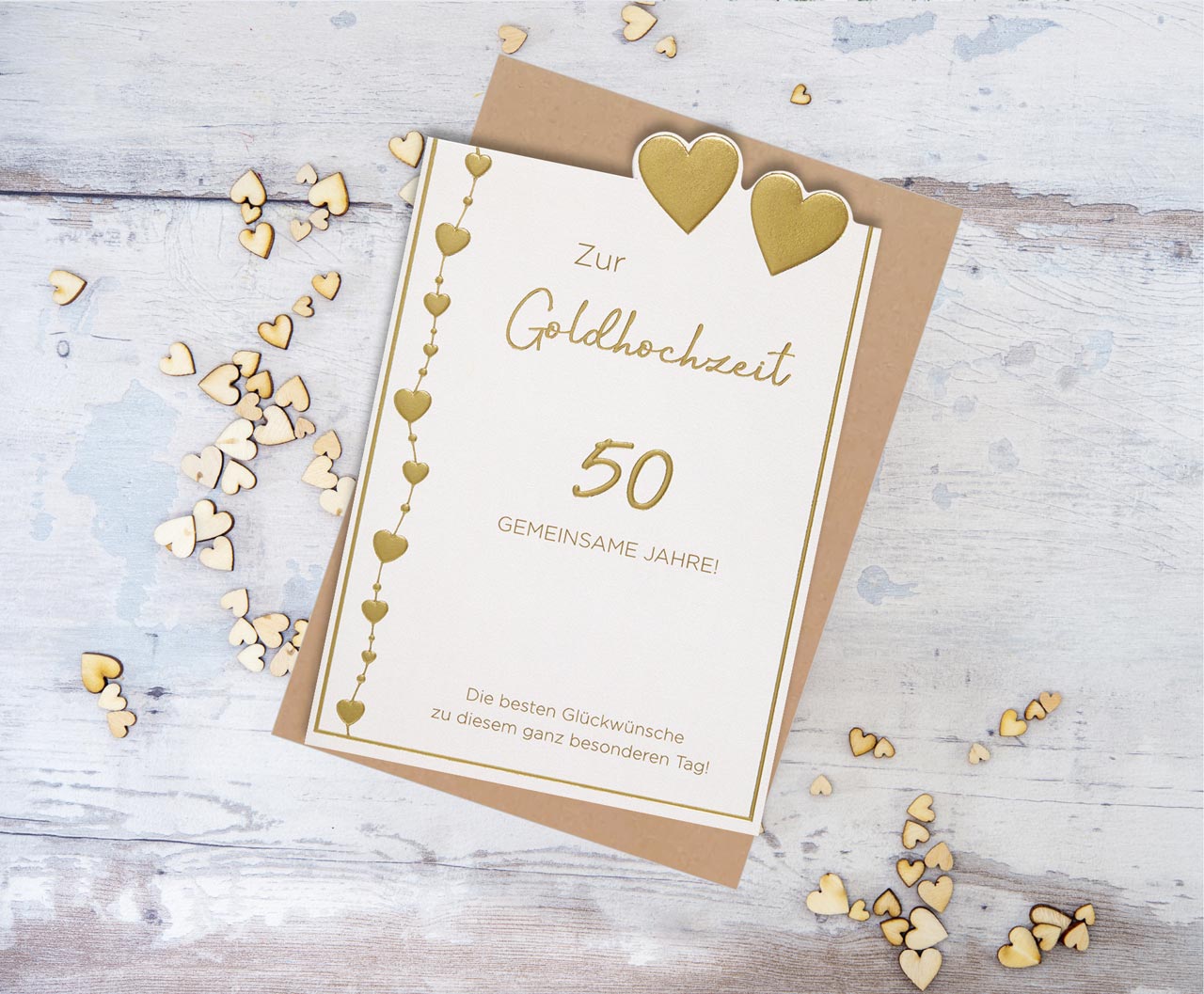 Faltkarte Goldhochzeit 50 gemeinsame Jahre