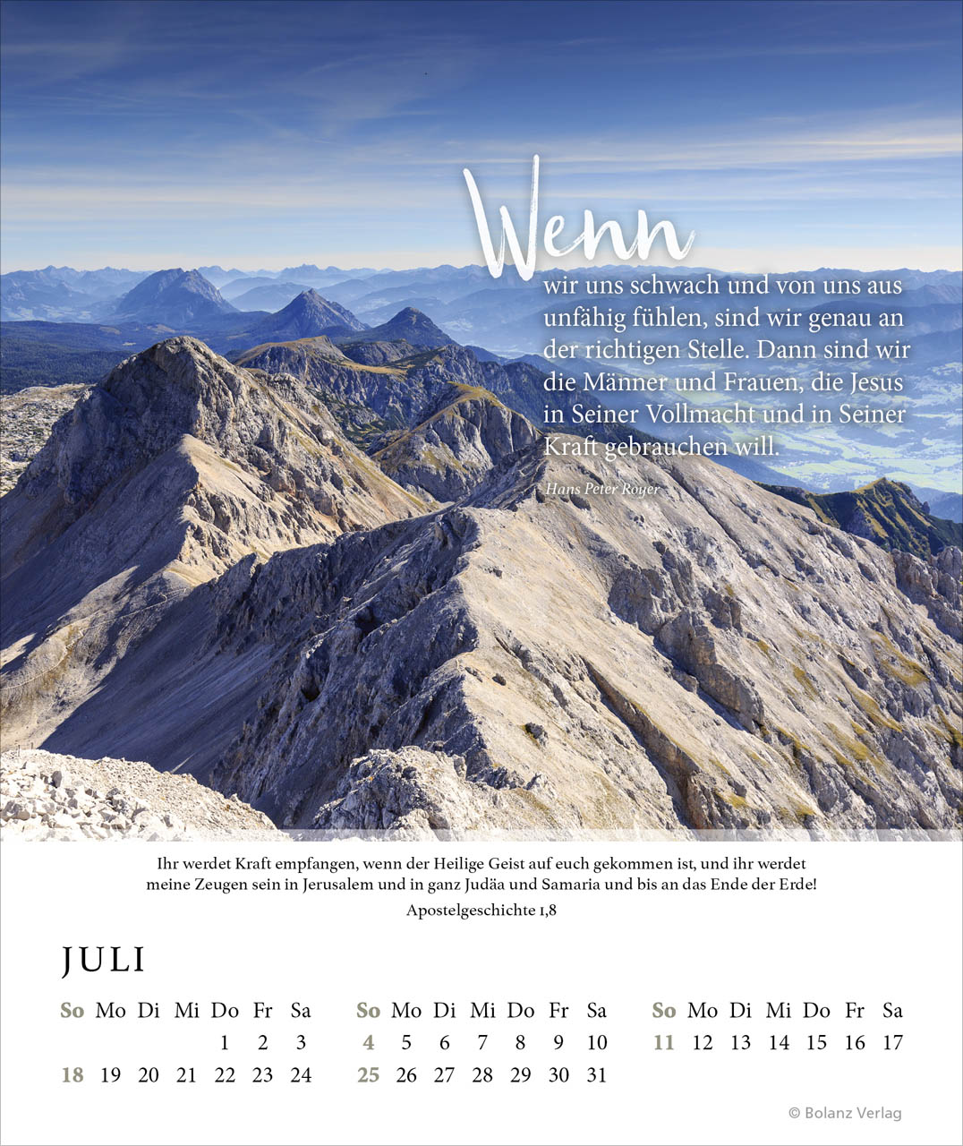 Fels meiner Stärke 2027 – Tischkalender