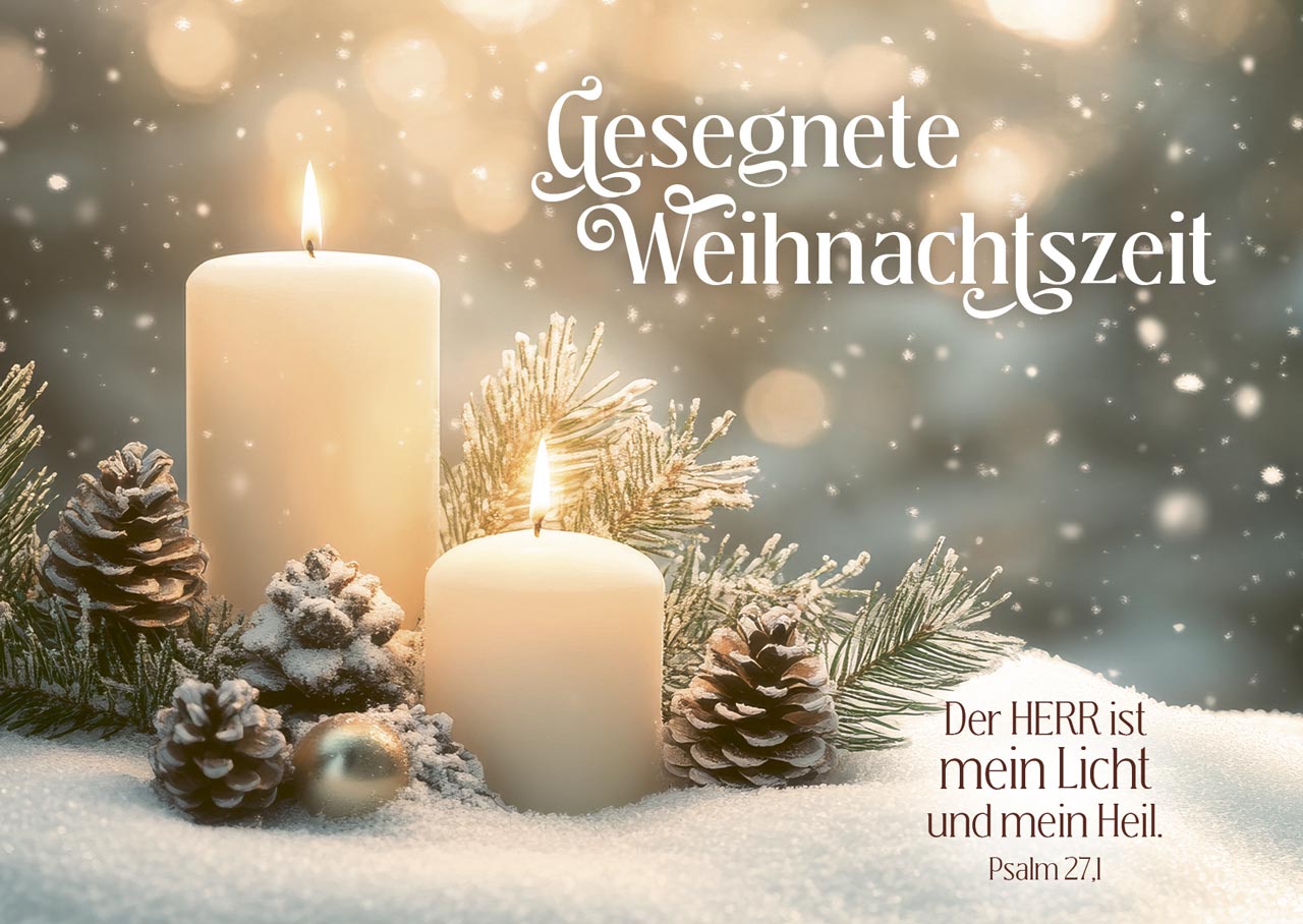 Minikarten Weihnachten Kerzen