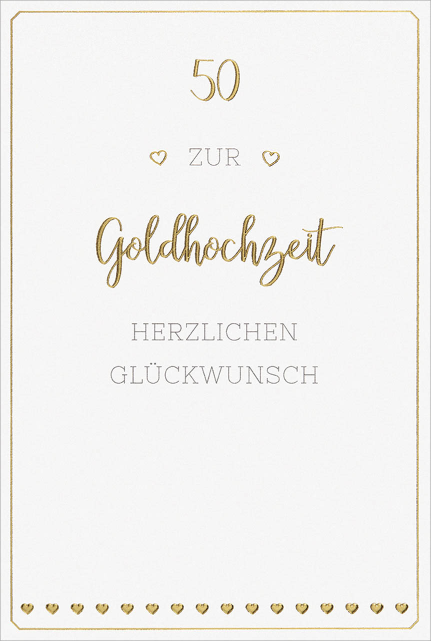 Faltkarte Goldhochzeit
