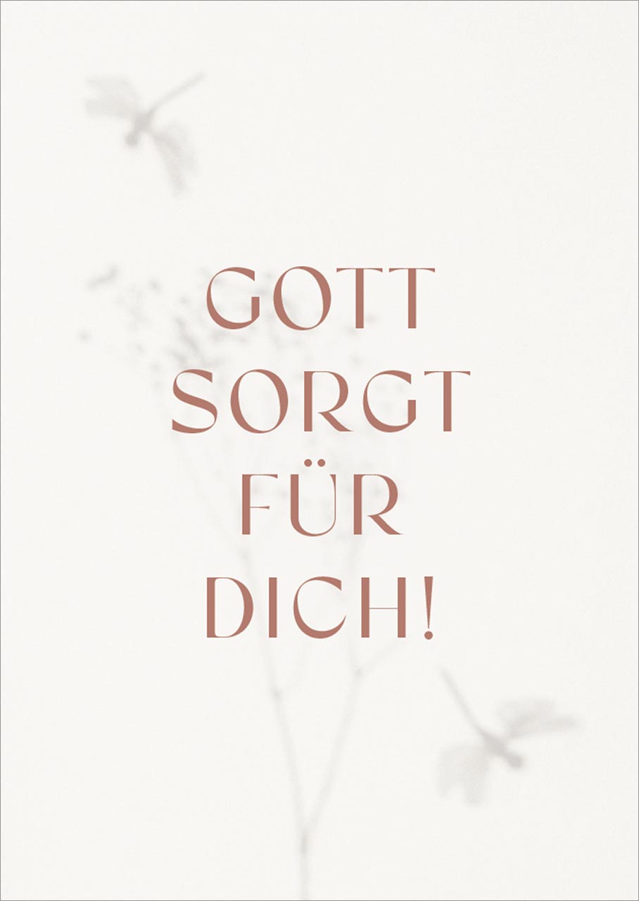 Postkarte Gott sorgt für Dich!