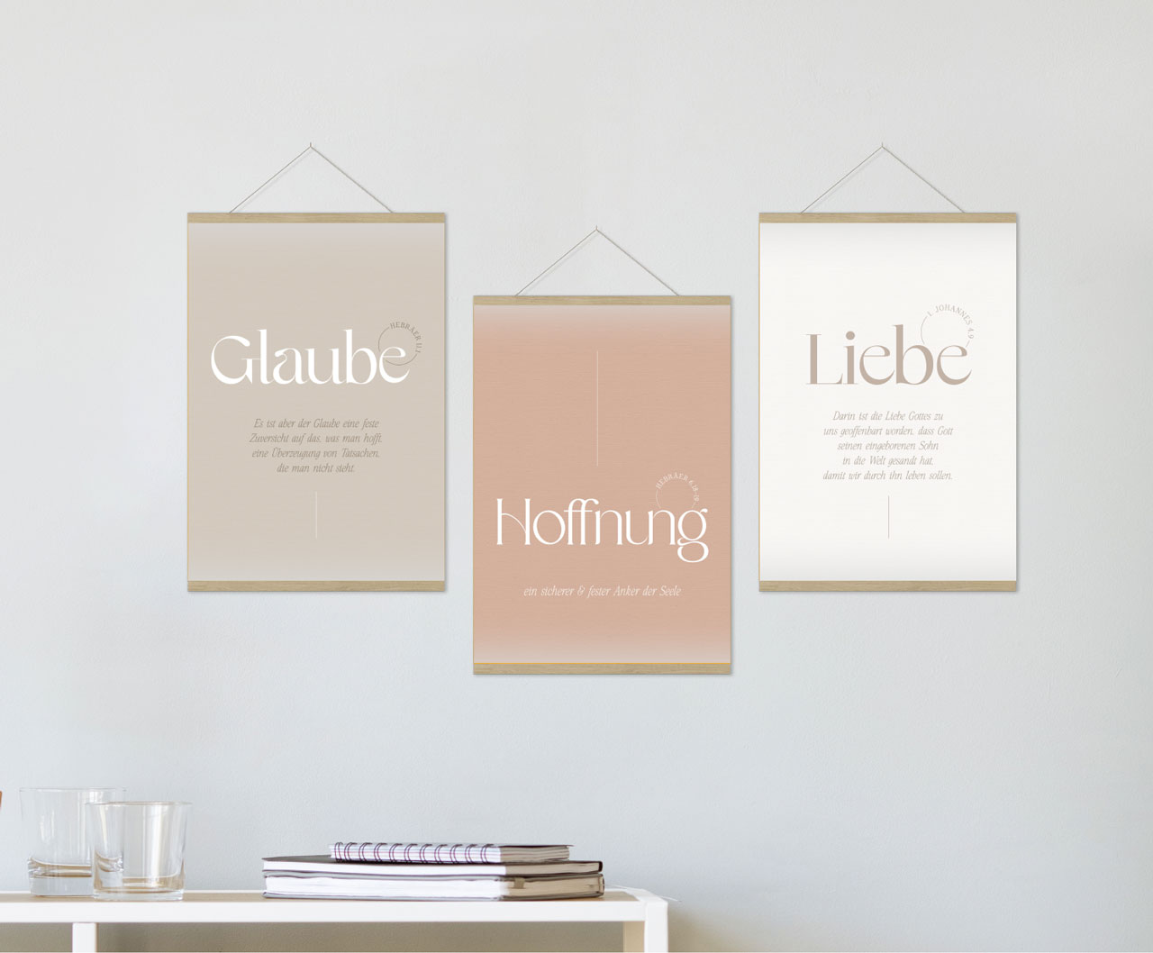 Poster Fatzer Glaube, Hoffnung, Liebe A4 3er Set