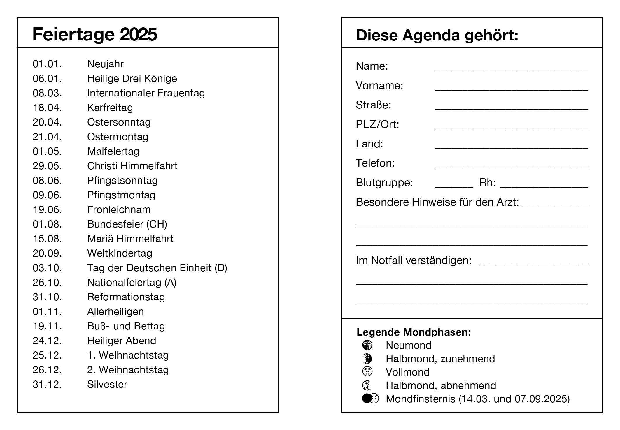 Farbfoto-Agenda