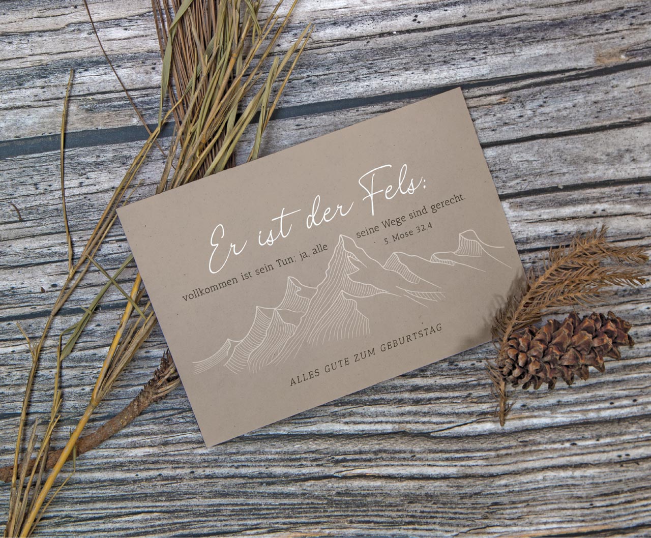 Postkarte Er ist der Fels
