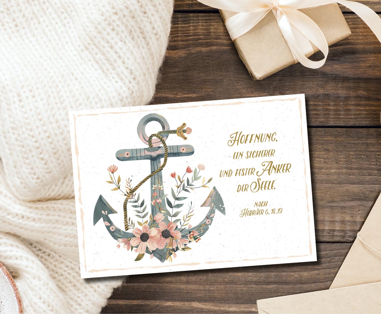 Postkarte ein sicherer Anker