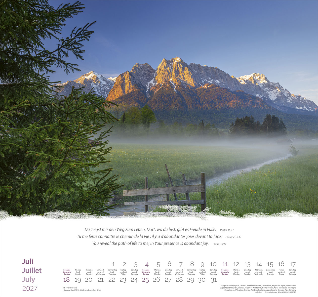 Berge-Montagnes-Mountains 2027 – Wandkalender