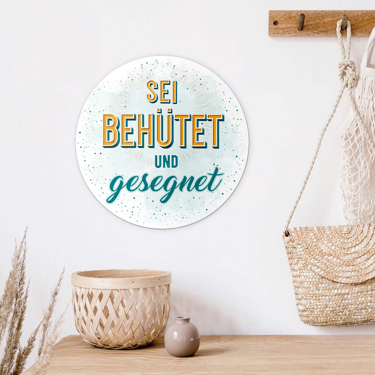 Wandschmuckbild Gesegnet 25 cm