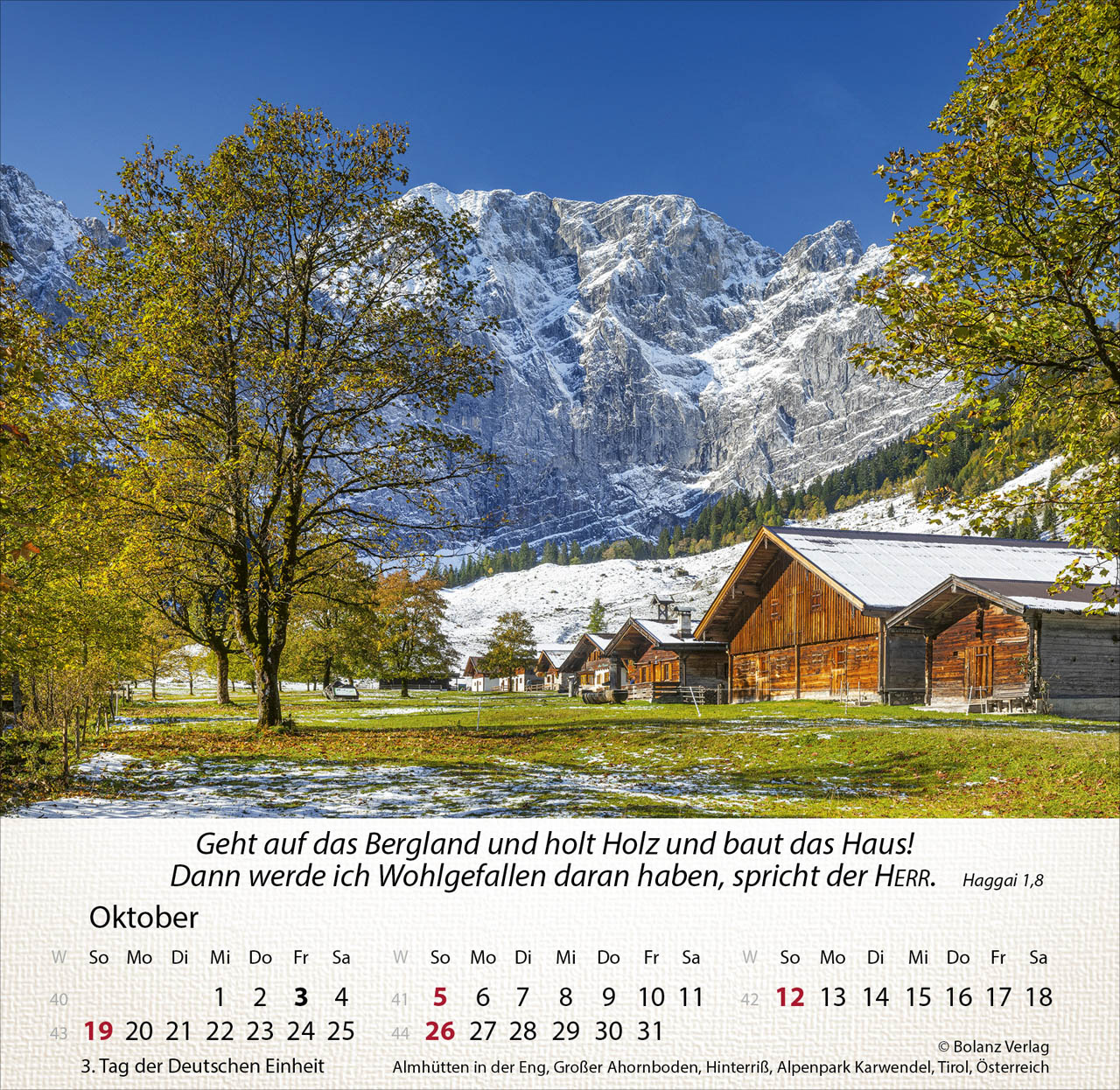 Berge 2025 - Tischkalender