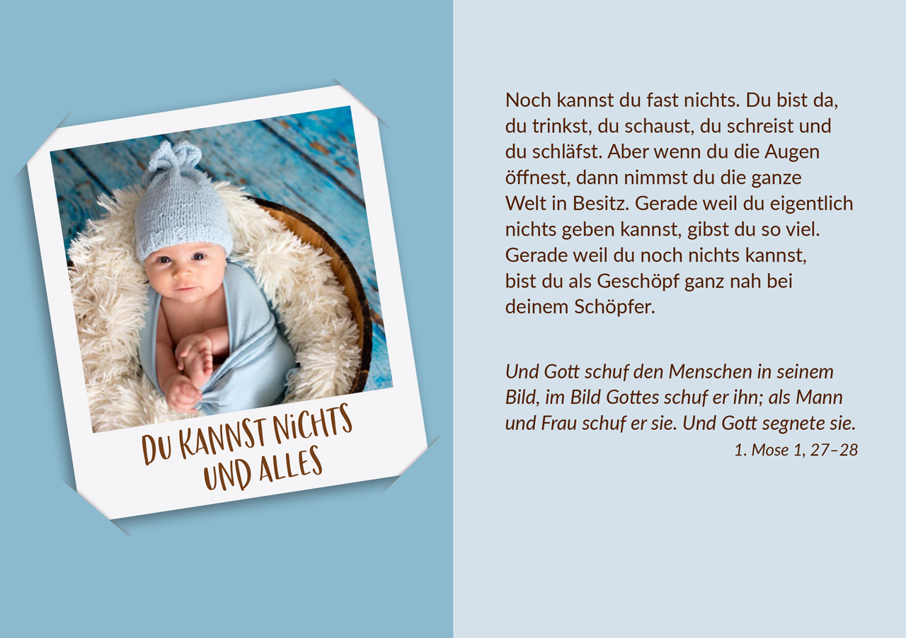 Grußheft zur Geburt