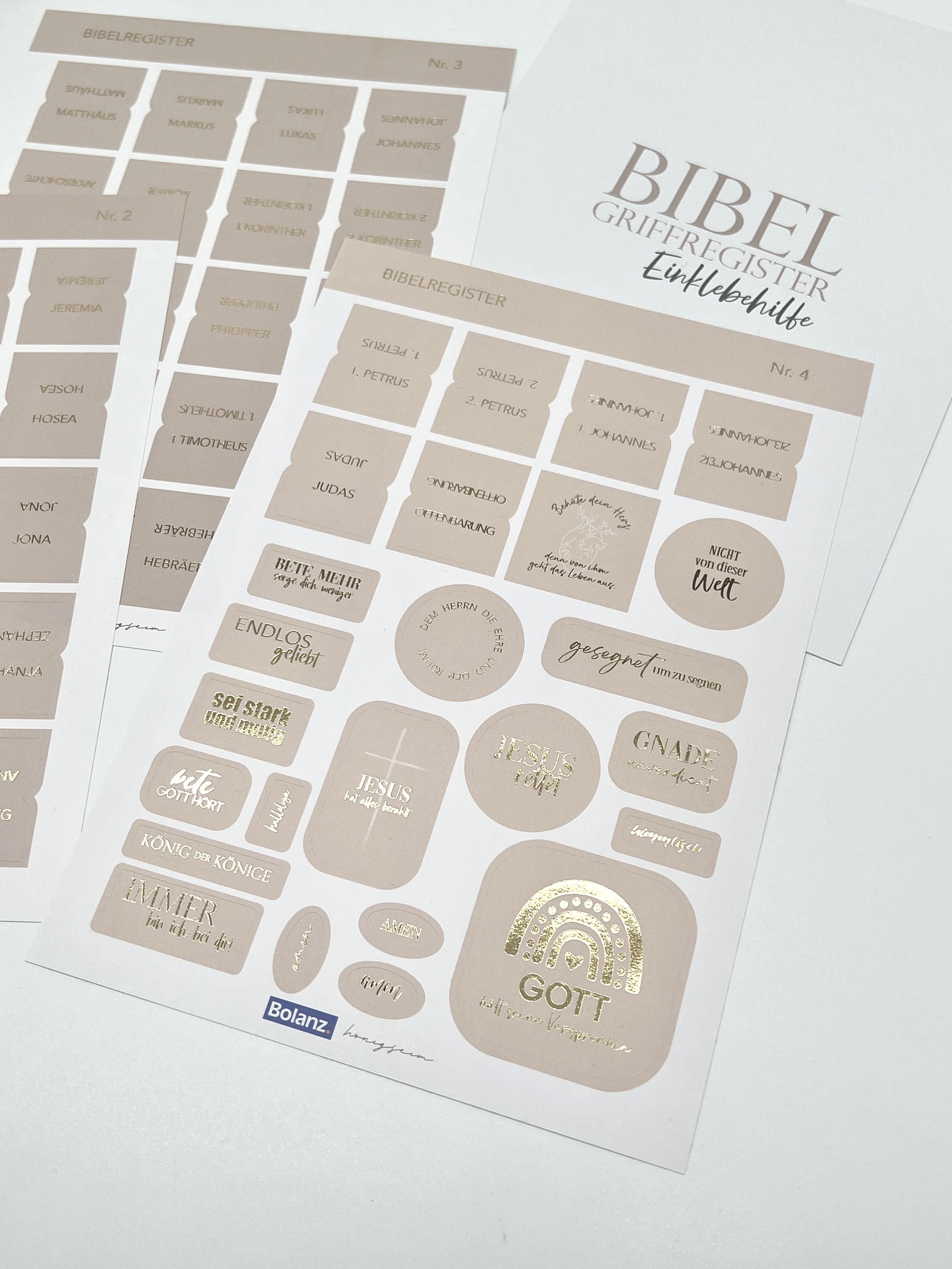 Bibel-Griffregister Cremefarben mit Goldveredelung