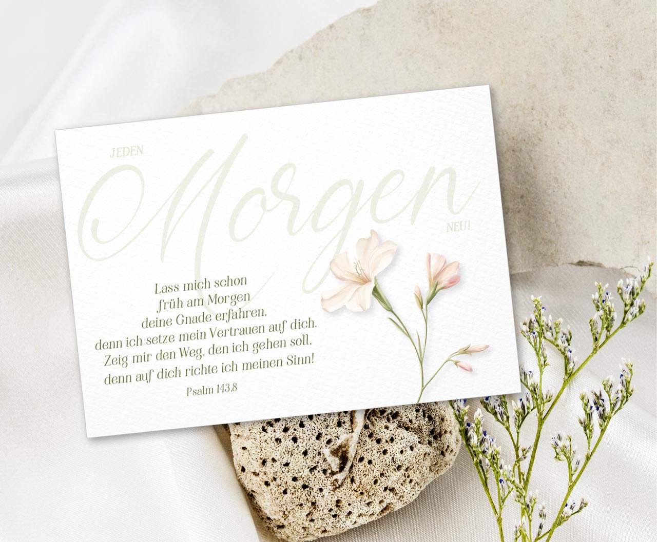 Postkarte Jeden Morgen neu