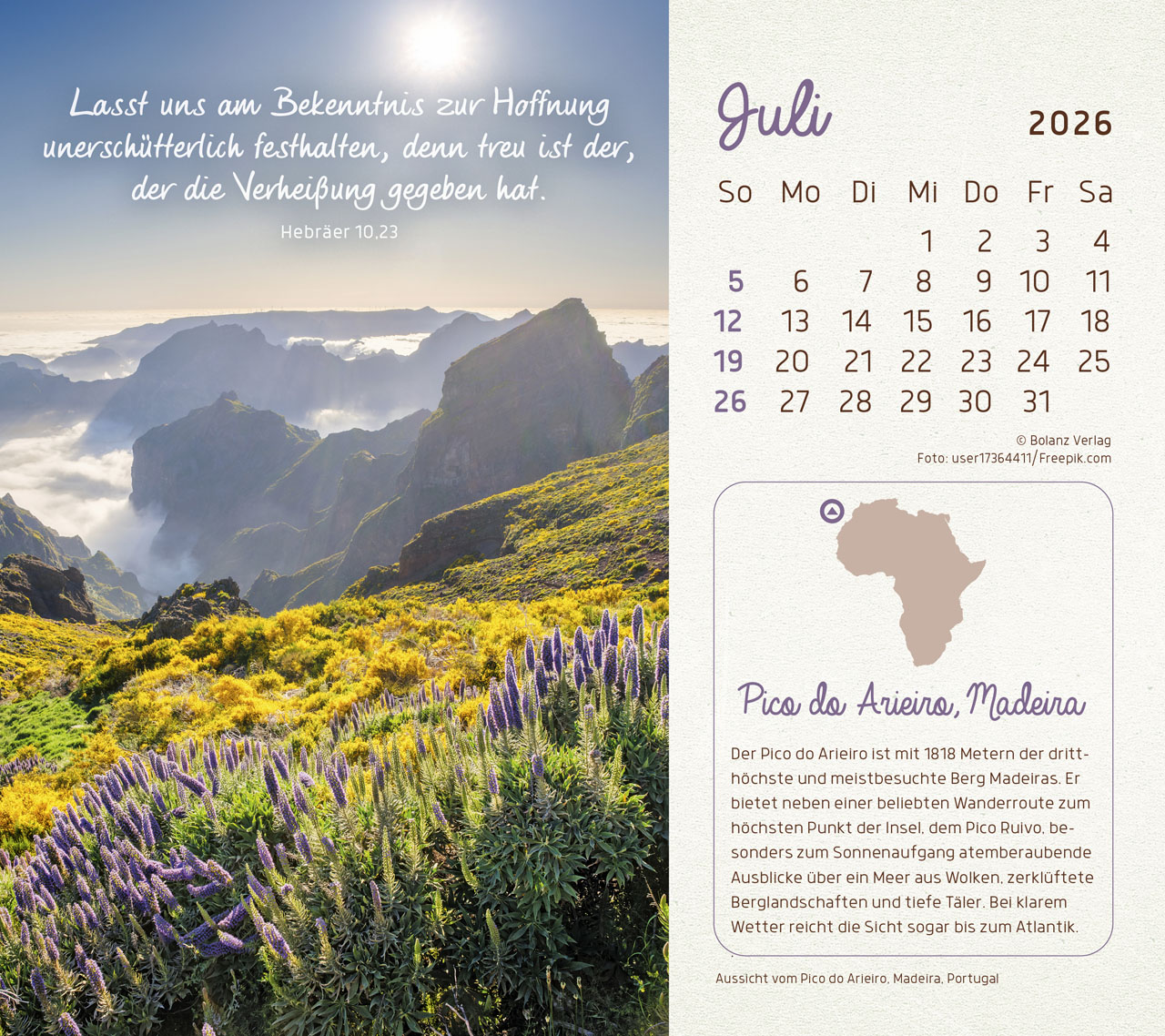 Faszinierende Schöpfung 2026 - Tischkalender