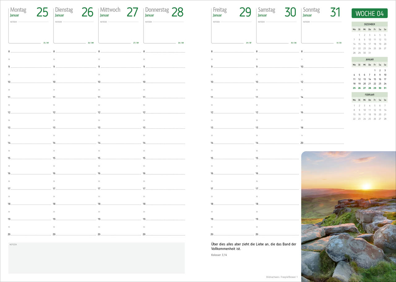 Agenda – Für jeden Tag 2027