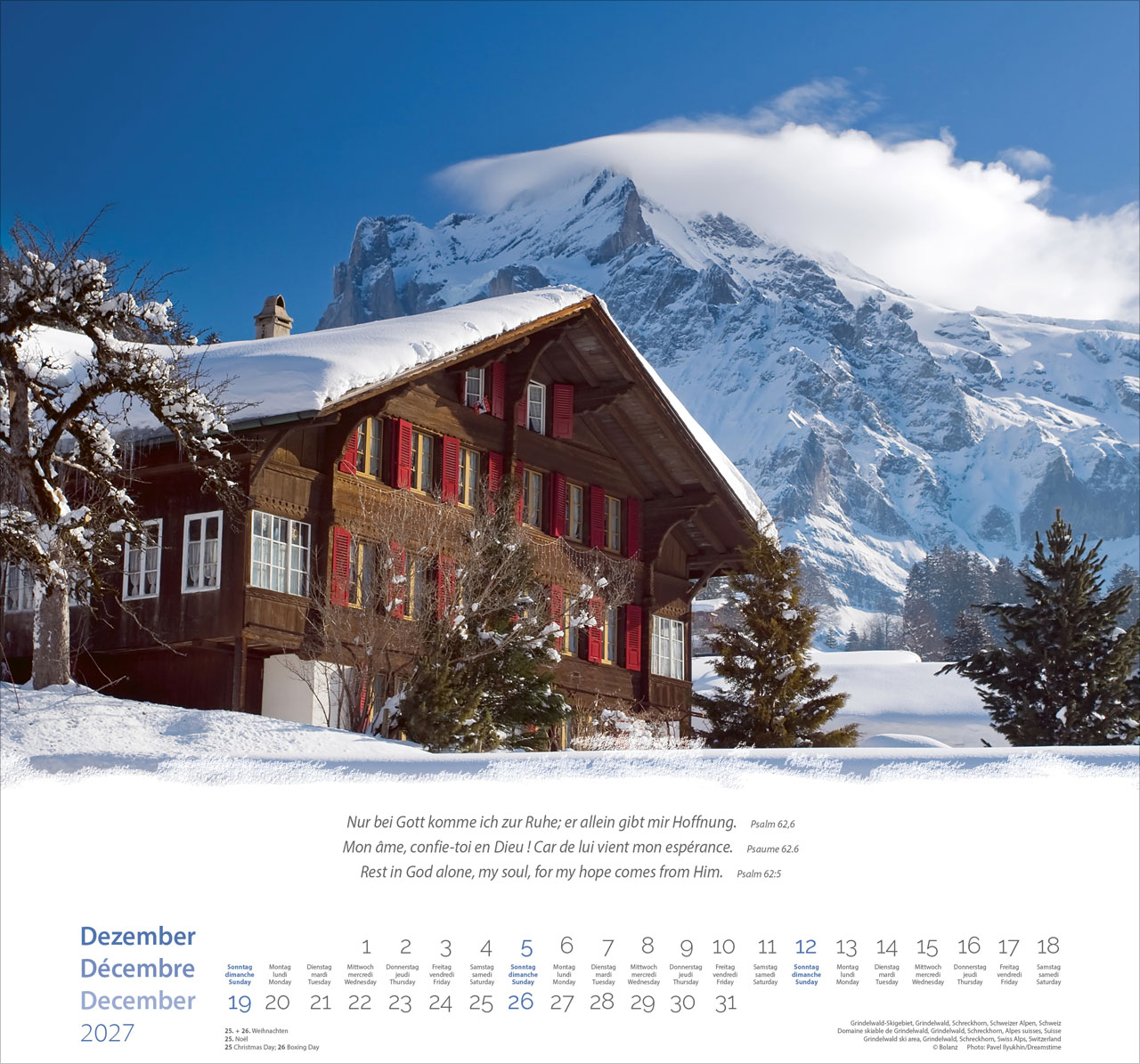 Berge-Montagnes-Mountains 2027 – Wandkalender