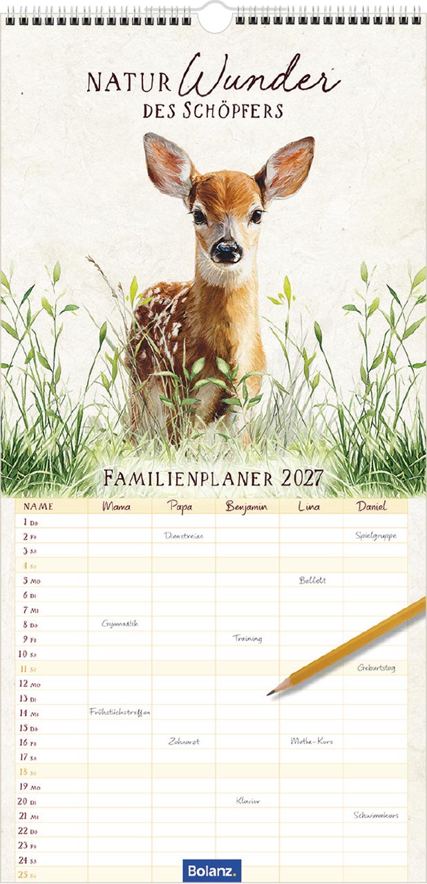 NaturWunder des Schöpfers 2027 – Familienplaner