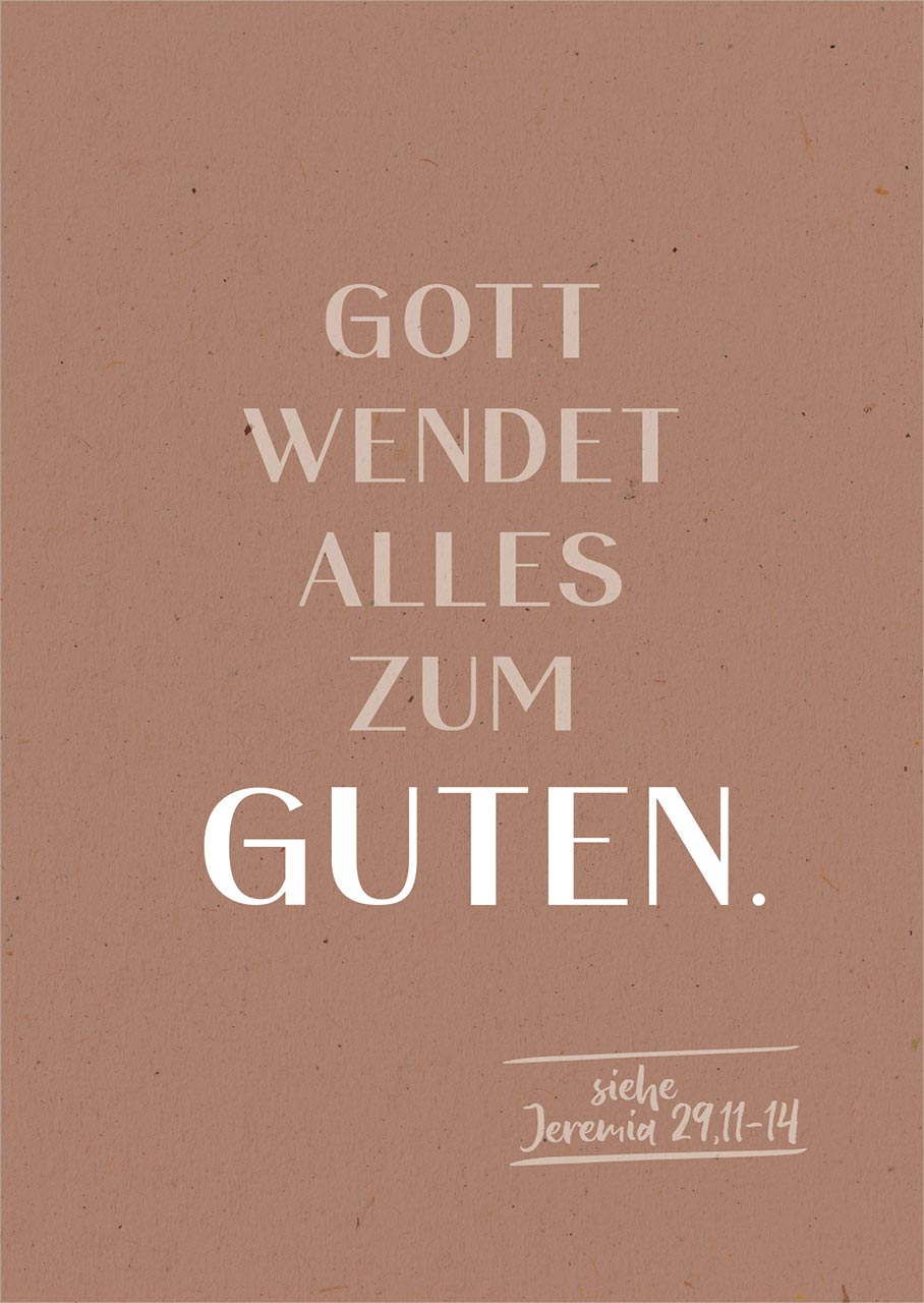 Postkarte Gott wendet alles zum Guten