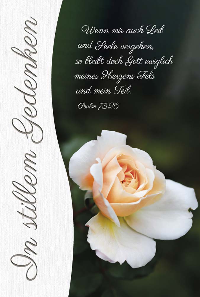 Faltkarte Rose Wenn mir auch Leib und Seele vergehen