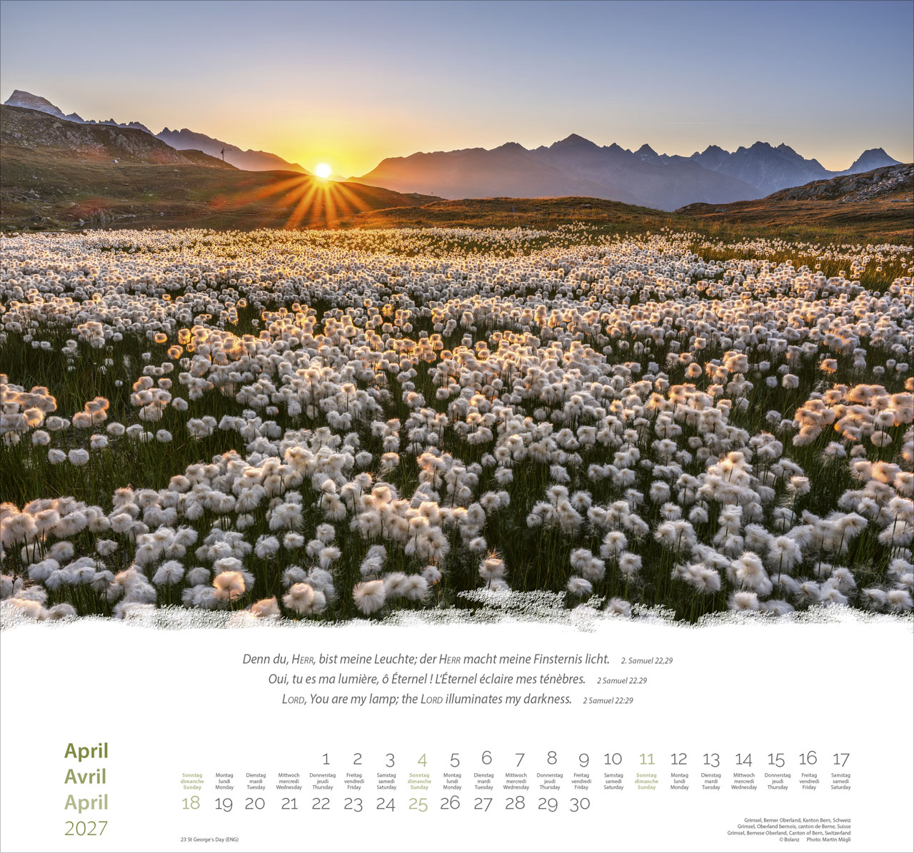 Berge-Montagnes-Mountains 2027 – Wandkalender