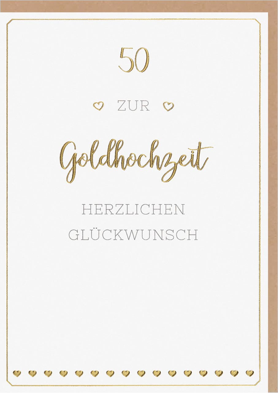 Faltkarte Goldhochzeit