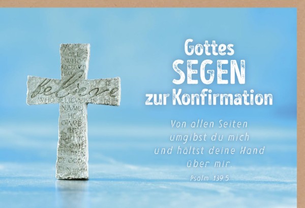 Faltkarte Gottes Segen zur Konfirmation (Konfirmation) Kreuz