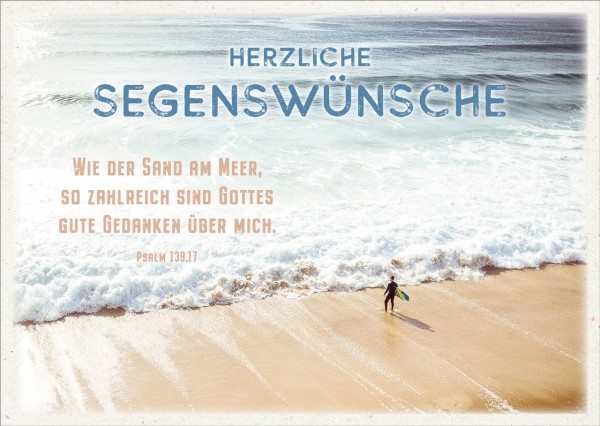 Postkarte Geb. Wie der Sand am Meer - Segenswünsche