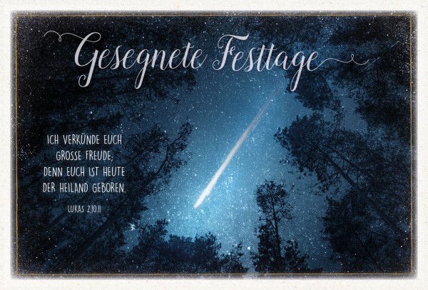 Doppelkarten Sternschnuppe über Wald GF
