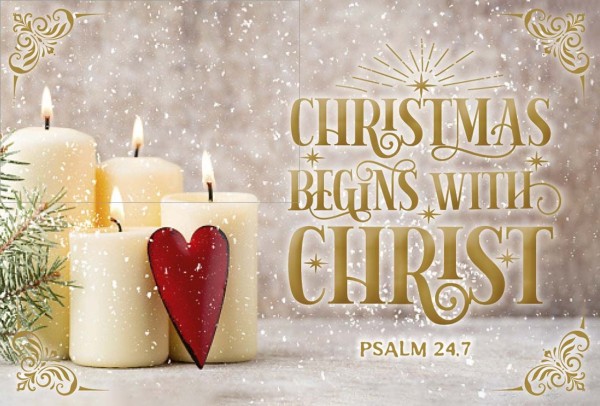 Postkarte Christmas beginns with Christ GF