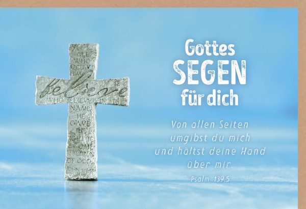 Faltkarte Gottes Segen zur Konfirmation (Einsegnung/biblischer Unterricht) Kreuz