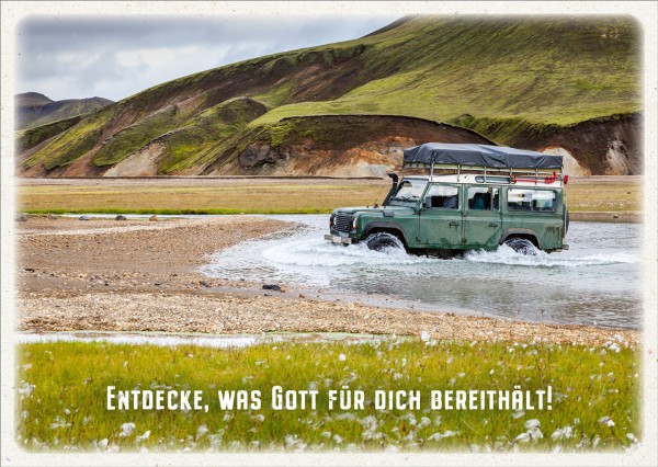 Postkarte Entdecke - Land Rover