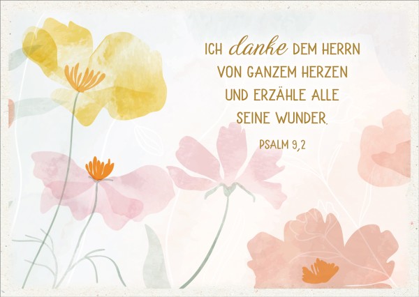 Postkarte Ich danke dem Herrn - Psalm 9,2