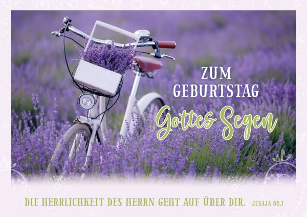 Faltkarte Fahrrad im Lavendelfeld
