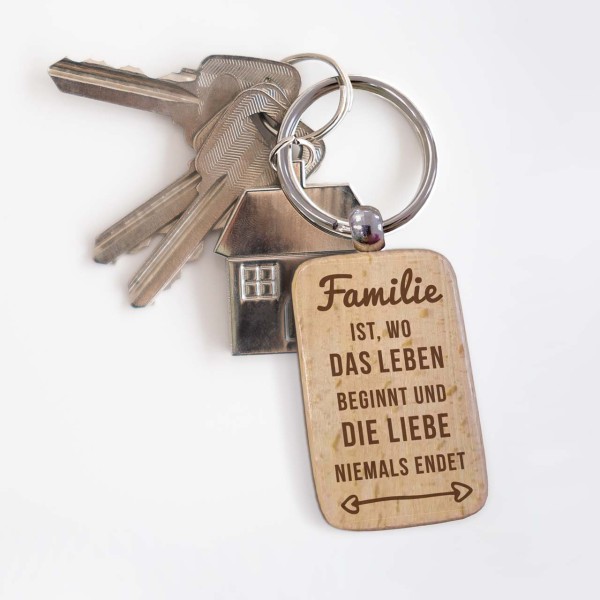 Schlüsselanhänger Familie ist, wo das Leben...