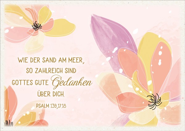 Postkarte Gottes gute Gedanken - Psalm 139,17.18