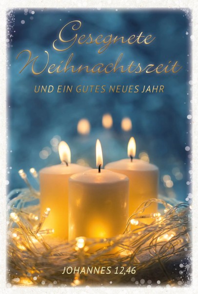 Postkarte WH Drei goldene Kerzen GF